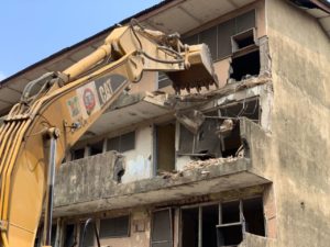 LASBCA DEMOLISHES  CRITICALLY DISTRESSED BUILDING IN AMUWO-ODOFIN