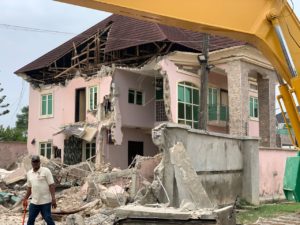 LASBCA DEMOLISHES 13 BUILDINGS VIOLATING BUILDING CODES.

 