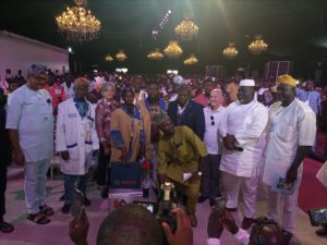 SA to the Gov, on eGIS, Dr. Babatunde Olajide with other government officials in group photograph with artisans at the event